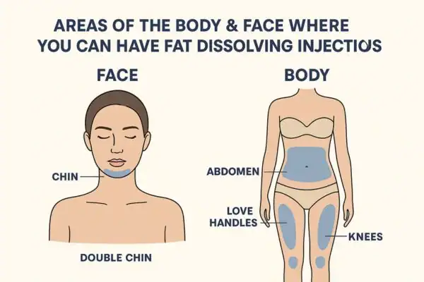 areas that can be treated for fat dissolving injections Salisbury