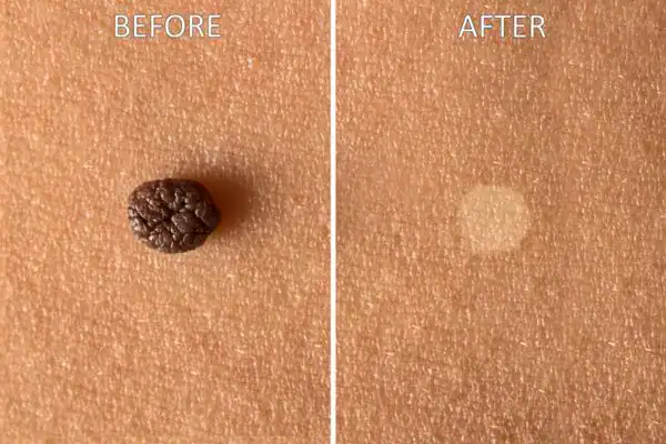 Before and after results of Cryopen Cryotherapy Treatment Salisbury