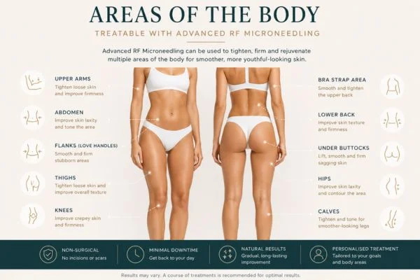 Areas of the body you can treat for advanced RF Microneedling Salisbury