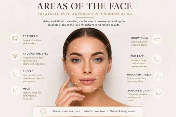 Areas of the face for Advanced RF microneedling Salisbury